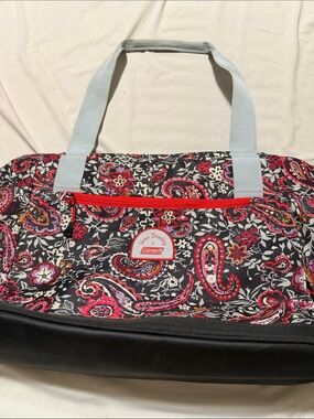 Vera Bradley Black Paisley Tote with Red and Light Blue Accents